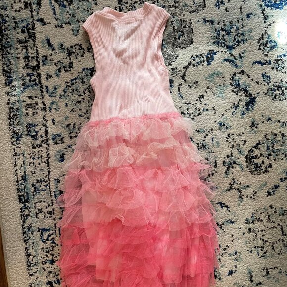 LOLA & THE BOYS PINK OMBRE EMBELLISHED NECKLACE DRESS SIZE 8 - Picture 3 of 4